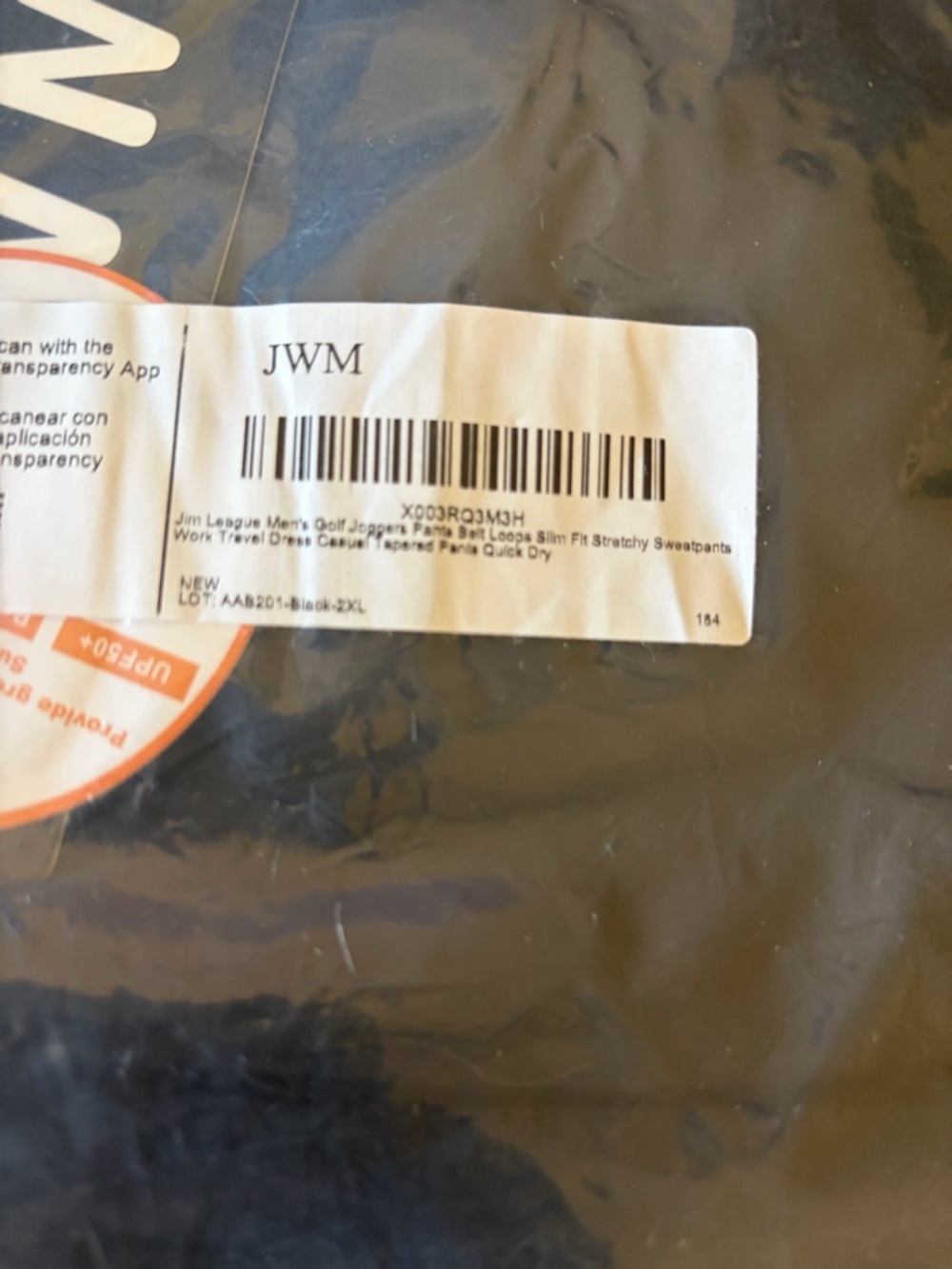 JWM Black Golf Pants - Slim Fit Stretchy (XXL 6 pair for sale)